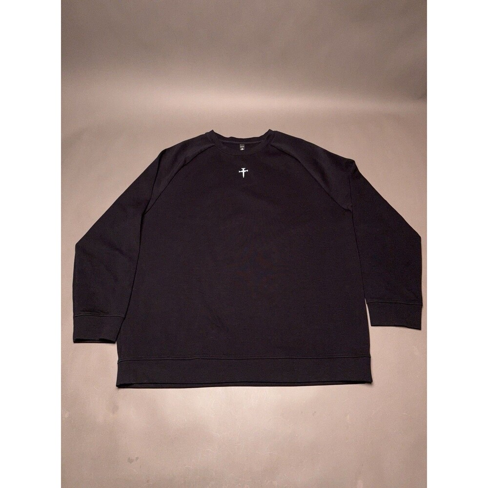 Three Nails Sweatshirt Mens XXL Black Crewneck Christian Cross Logo